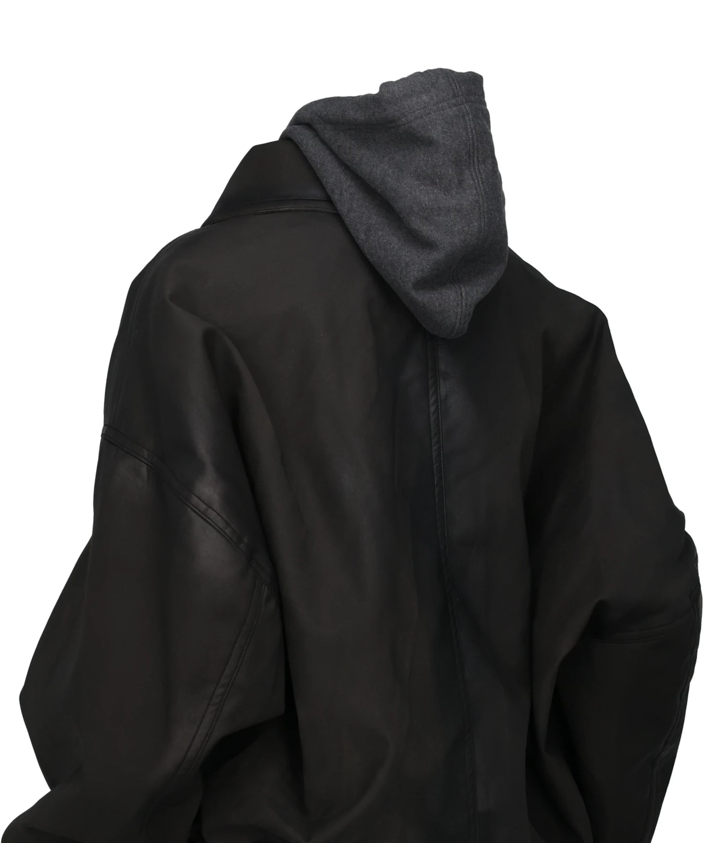 LAYERED FAUX LEATHER BLOUSON