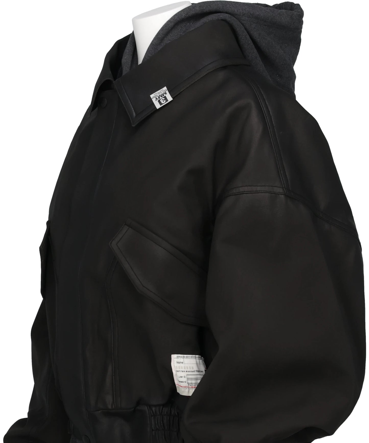 LAYERED FAUX LEATHER BLOUSON