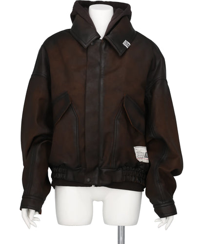 Maison MIHARA YASUHIRO(メゾンミハラヤスヒロ) LAYERED FAUX LEATHER BLOUSON