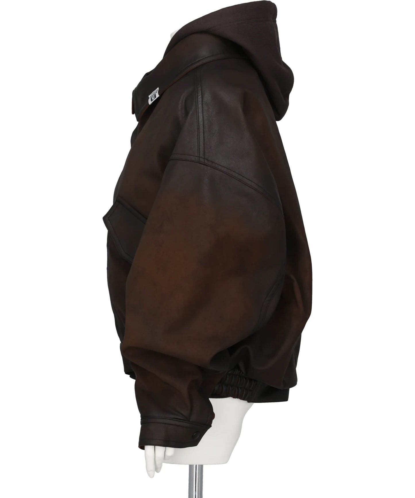 LAYERED FAUX LEATHER BLOUSON