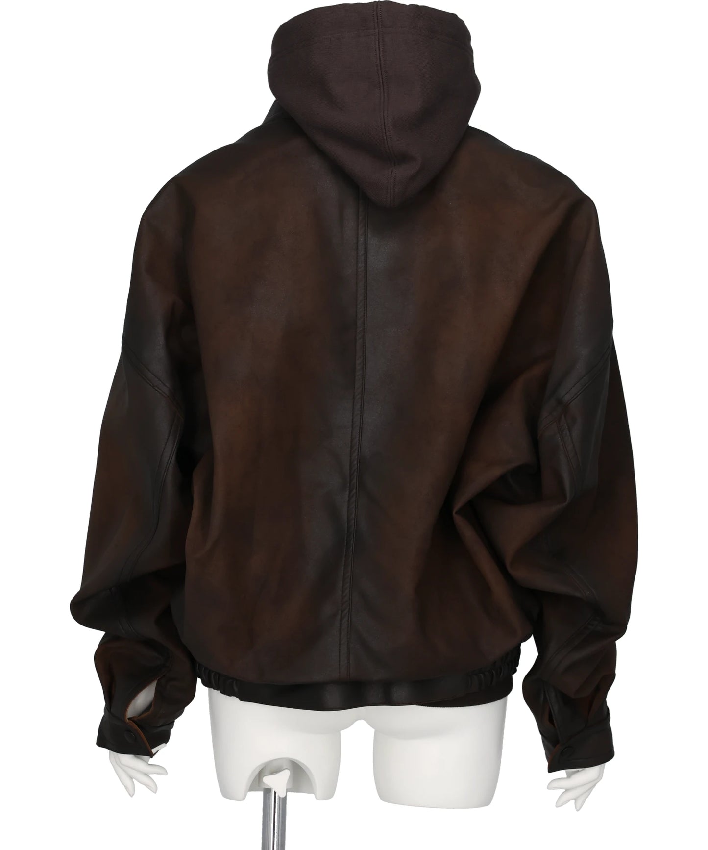 LAYERED FAUX LEATHER BLOUSON