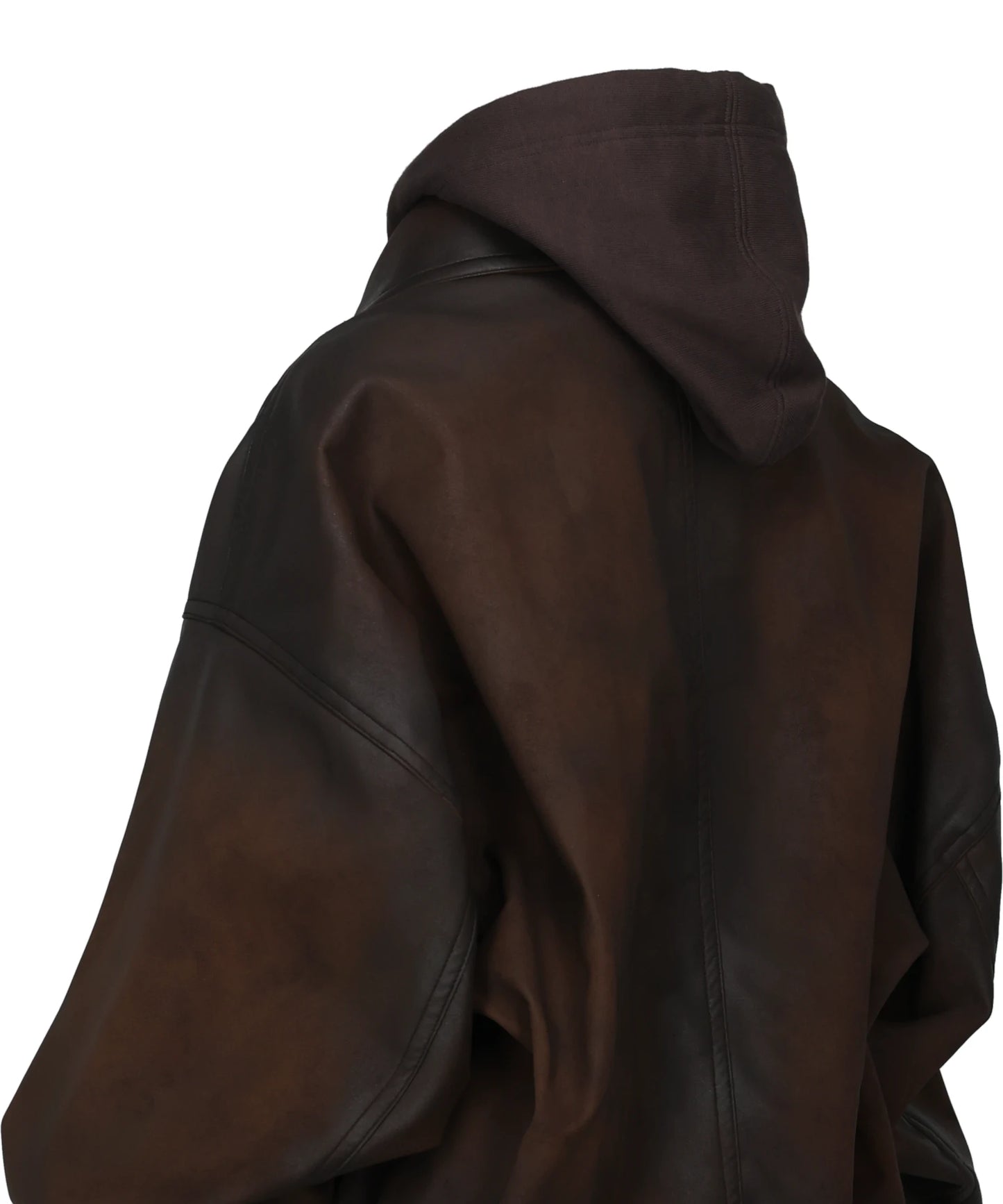 LAYERED FAUX LEATHER BLOUSON