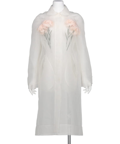 SHEER STUFFED CARNATION CAR COAT