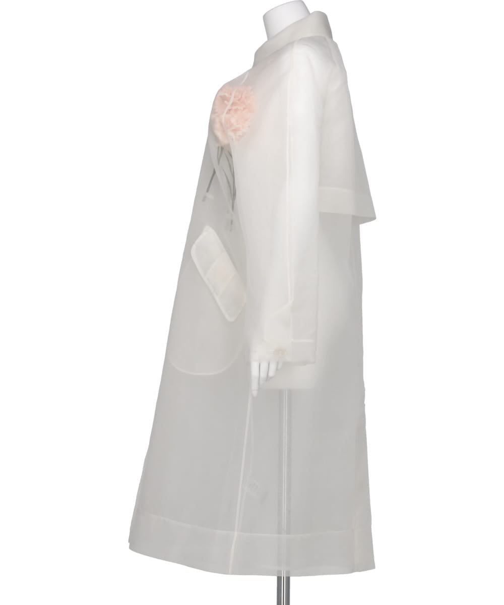 SHEER STUFFED CARNATION CAR COAT