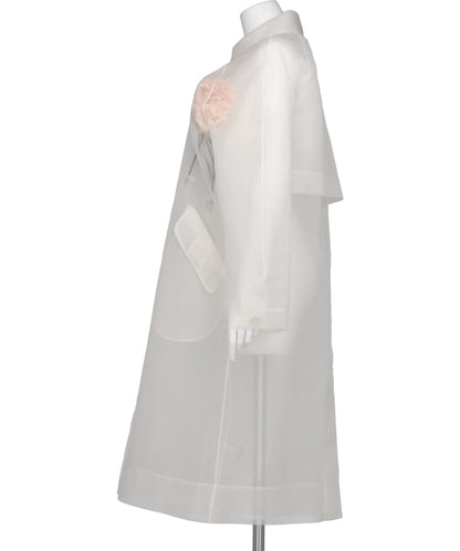 SHEER STUFFED CARNATION CAR COAT