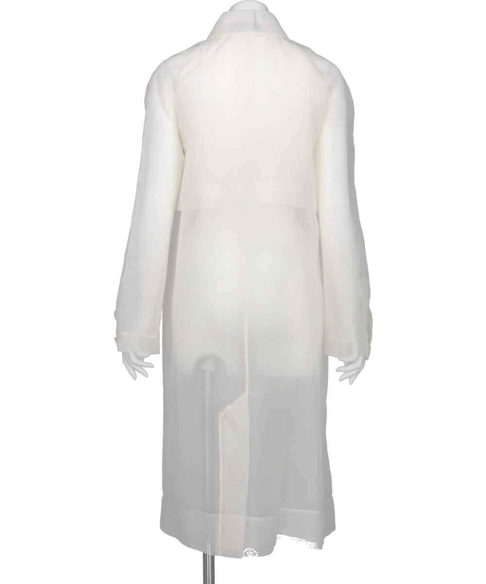 SHEER STUFFED CARNATION CAR COAT