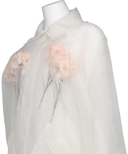 SHEER STUFFED CARNATION CAR COAT