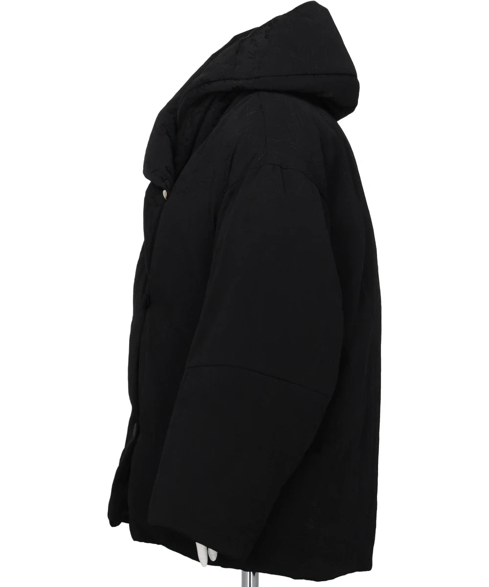 FLORAL JACQUARD ROUNDED DOWN JACKET