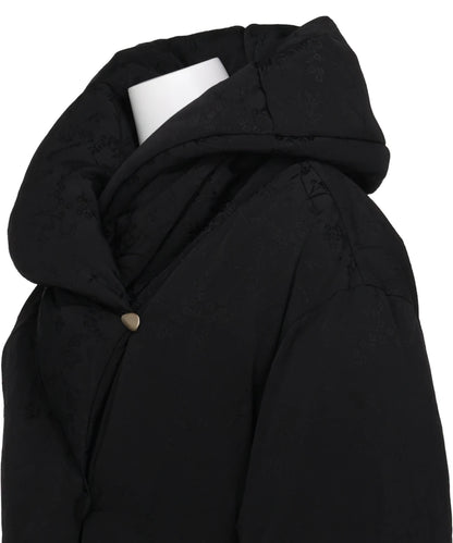 FLORAL JACQUARD ROUNDED DOWN JACKET