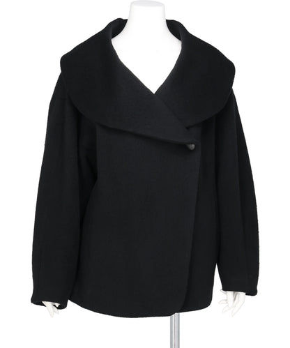 Mame Kurogouchi(マメクロゴウチ) WOOL ARUPAKA SHAWL COLLAR SHORT COAT