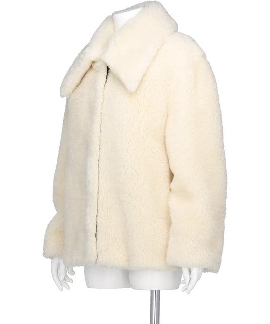 WOOL BOA WIDE COLLAR CORT