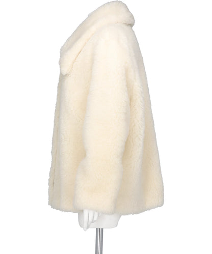 WOOL BOA WIDE COLLAR CORT