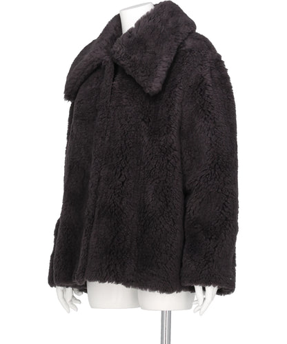 WOOL BOA WIDE COLLAR CORT