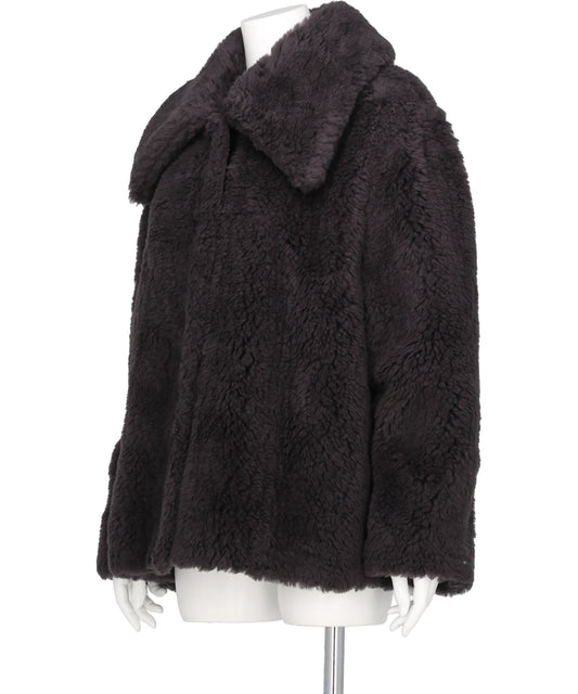 WOOL BOA WIDE COLLAR CORT