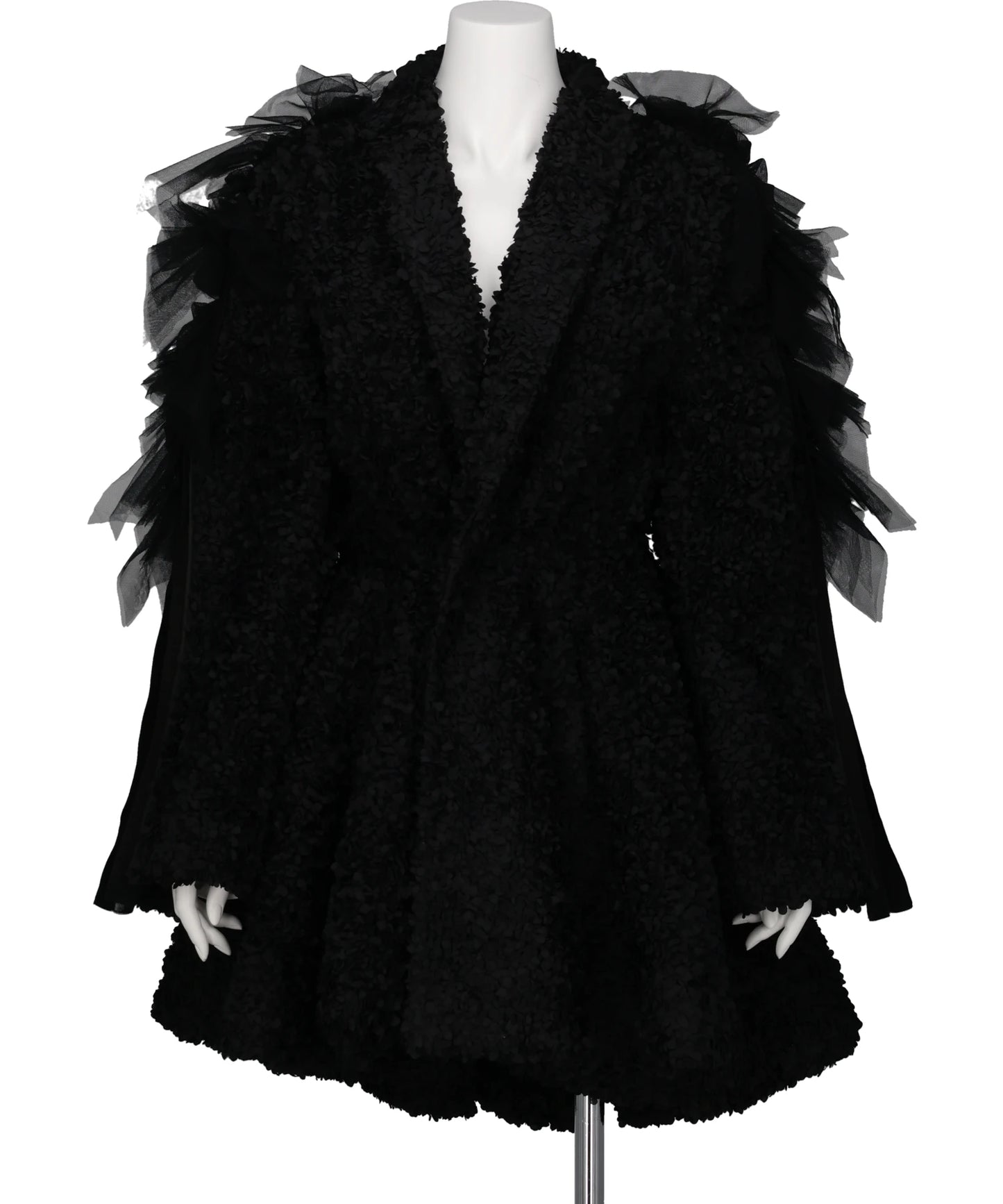 Chika Kisada(チカ キサダ)FLOWER PEPLUM COAT WITH SLEEVETULLE LINE