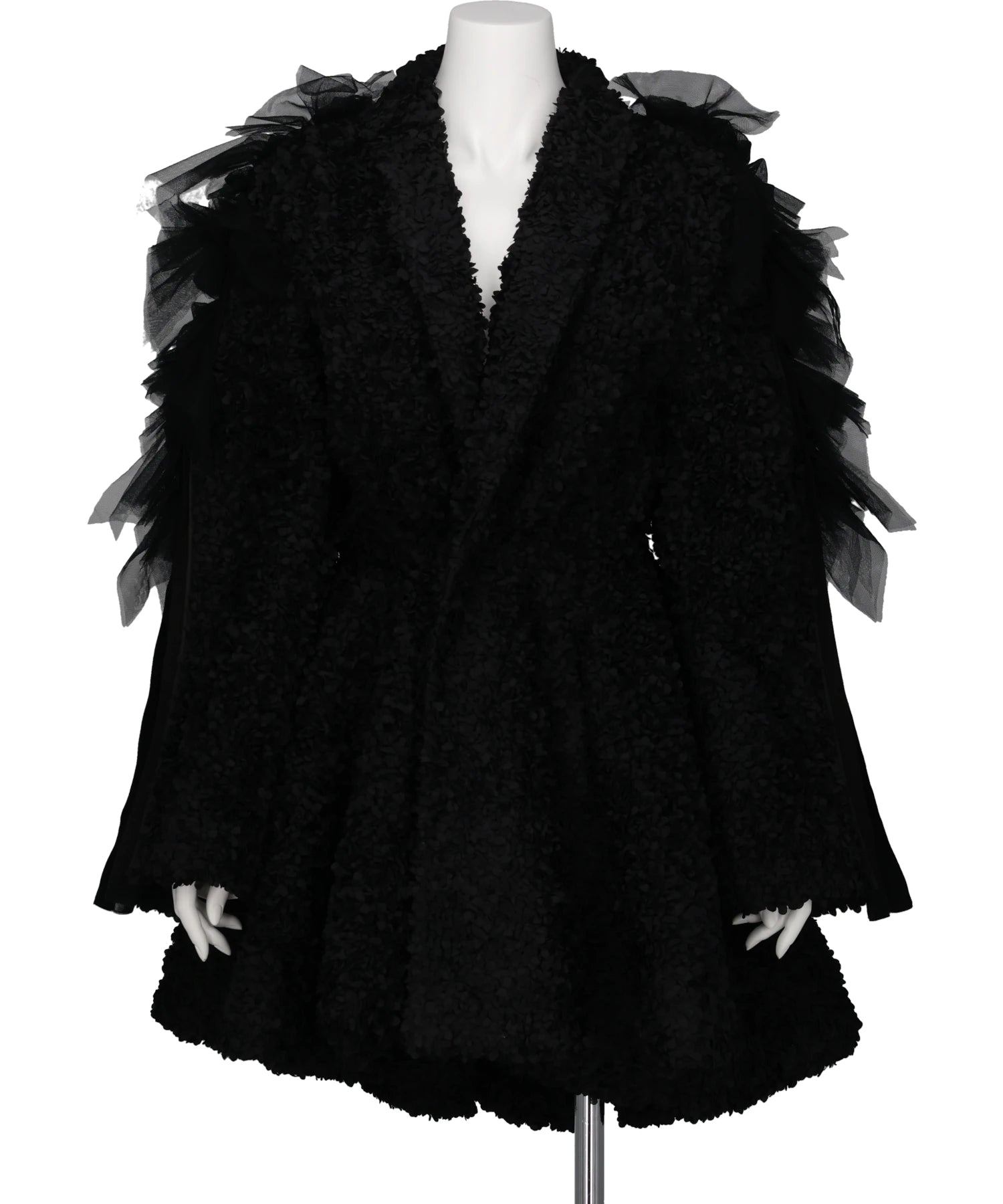 Chika Kisada(チカ キサダ)FLOWER PEPLUM COAT WITH SLEEVETULLE LINE