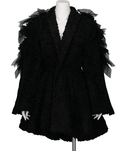 Chika Kisada(チカ キサダ)FLOWER PEPLUM COAT WITH SLEEVETULLE LINE