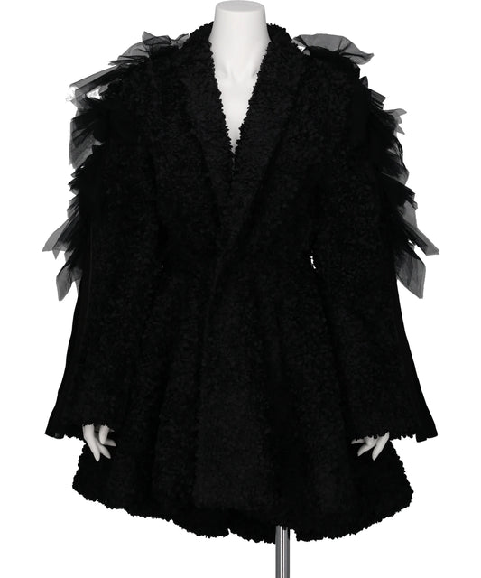Chika Kisada(チカ キサダ)FLOWER PEPLUM COAT WITH SLEEVETULLE LINE
