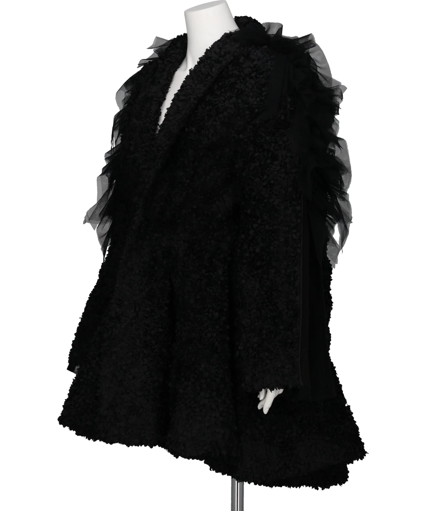 FLOWER PEPLUM COAT WITH SLEEVETULLE LINE