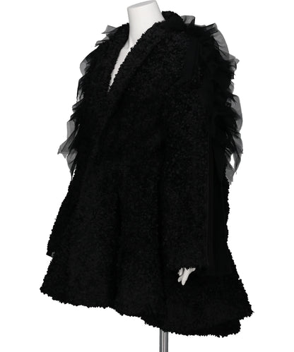 FLOWER PEPLUM COAT WITH SLEEVETULLE LINE