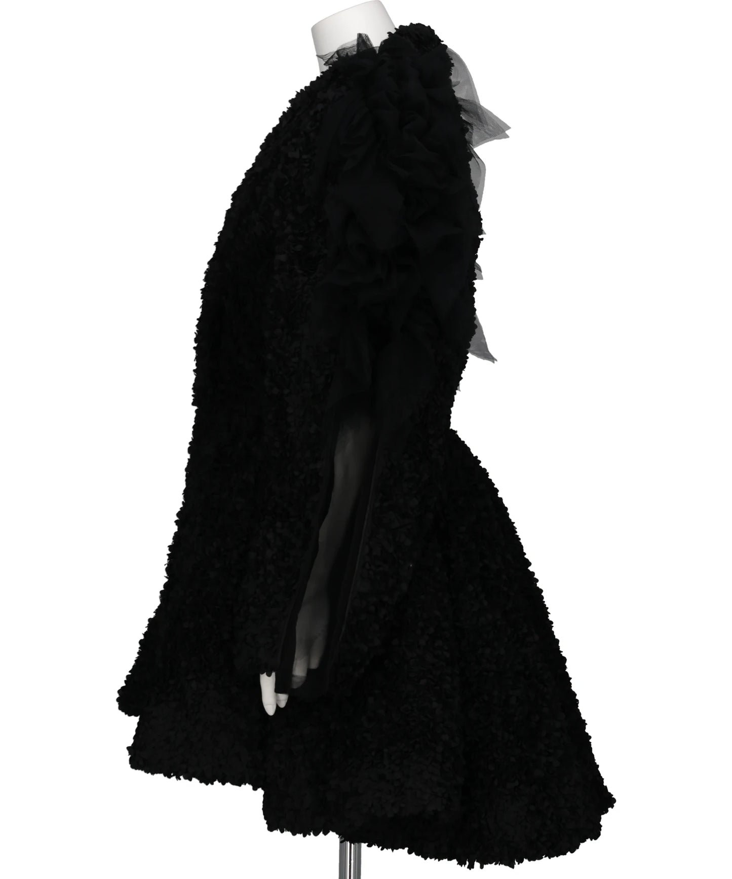 FLOWER PEPLUM COAT WITH SLEEVETULLE LINE