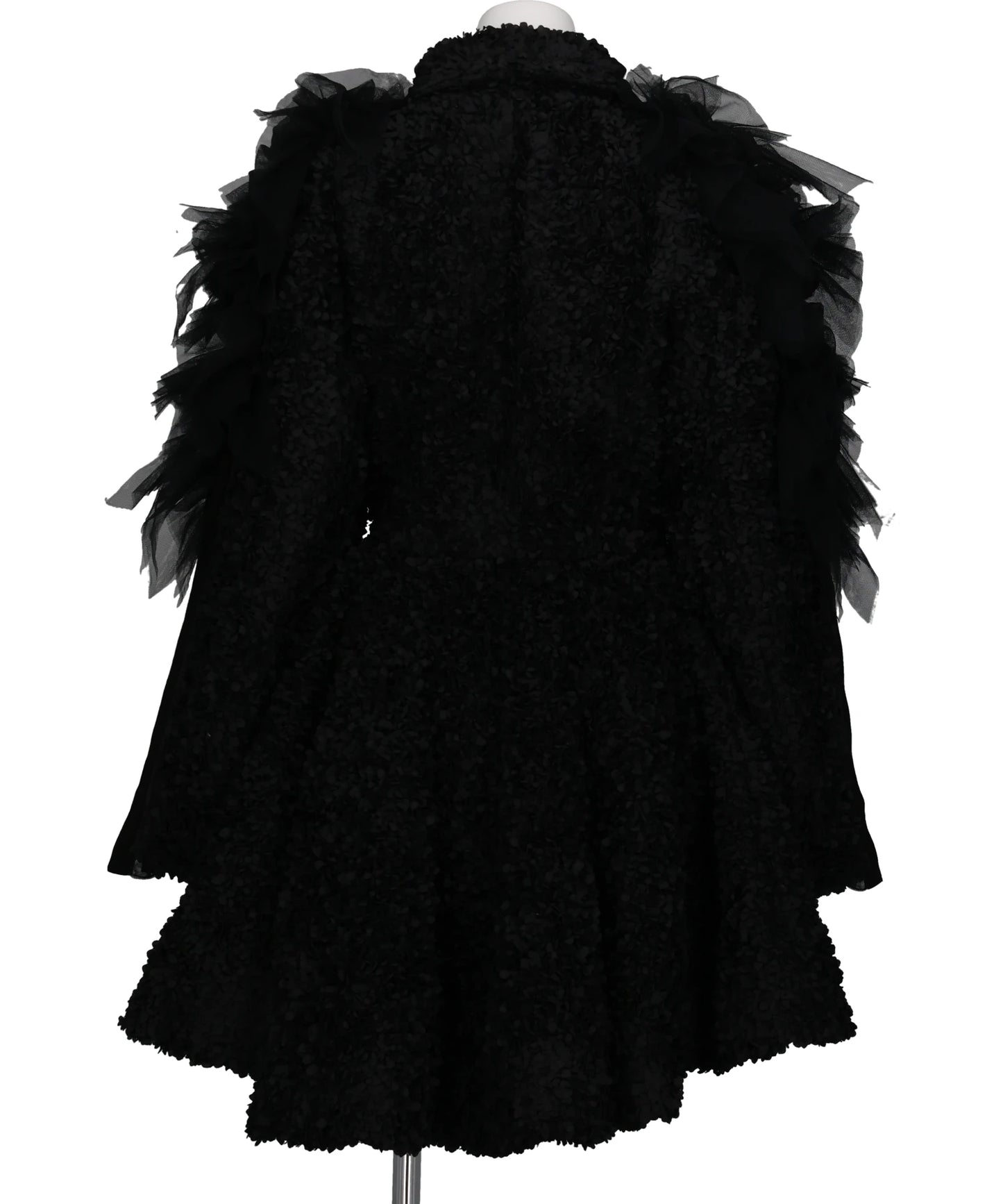 FLOWER PEPLUM COAT WITH SLEEVETULLE LINE