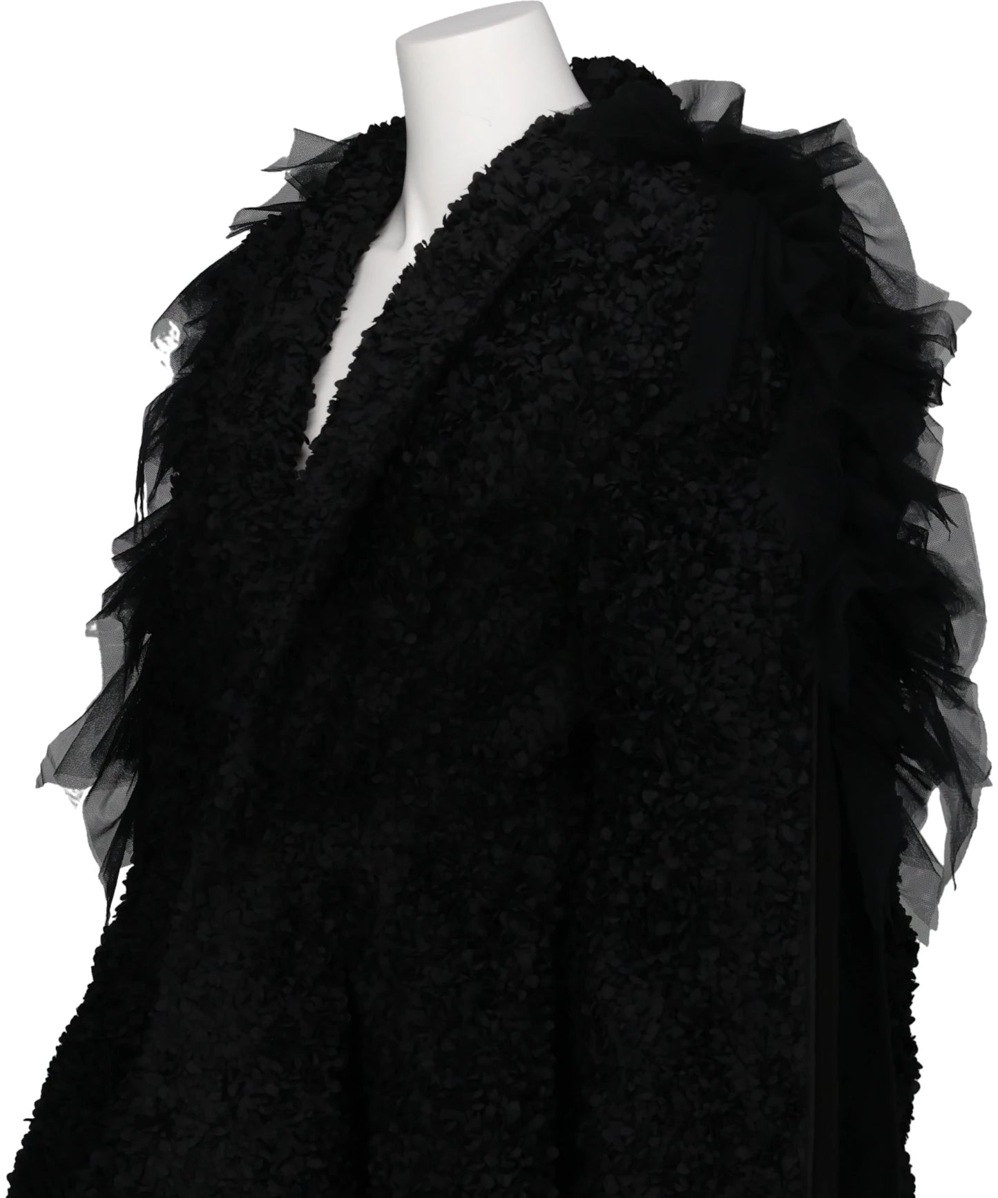 FLOWER PEPLUM COAT WITH SLEEVETULLE LINE