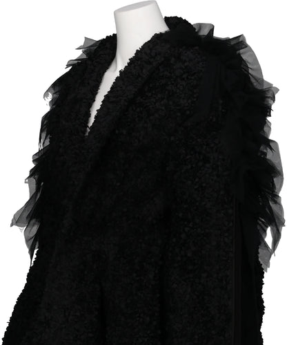 FLOWER PEPLUM COAT WITH SLEEVETULLE LINE