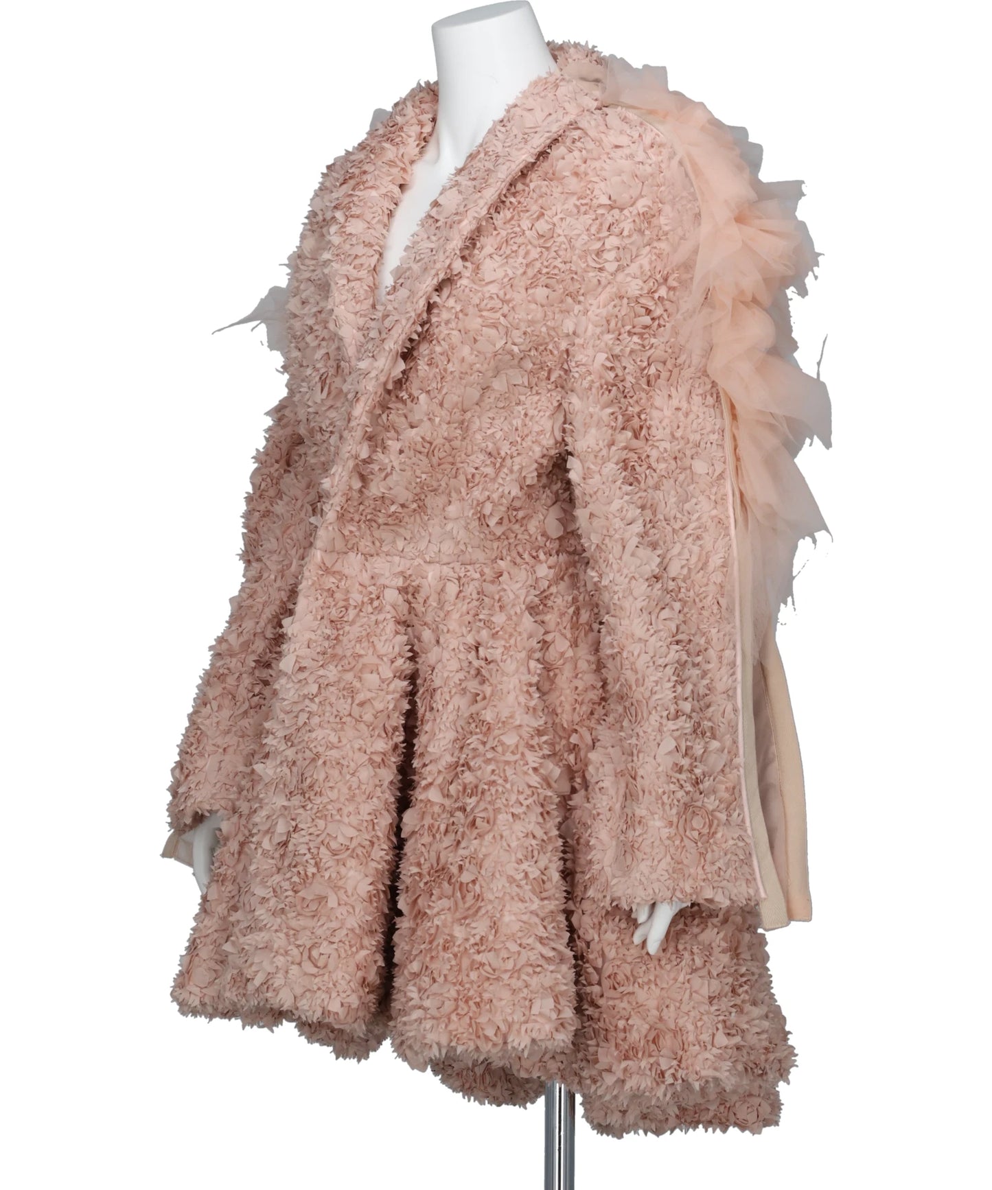FLOWER PEPLUM COAT WITH SLEEVETULLE LINE