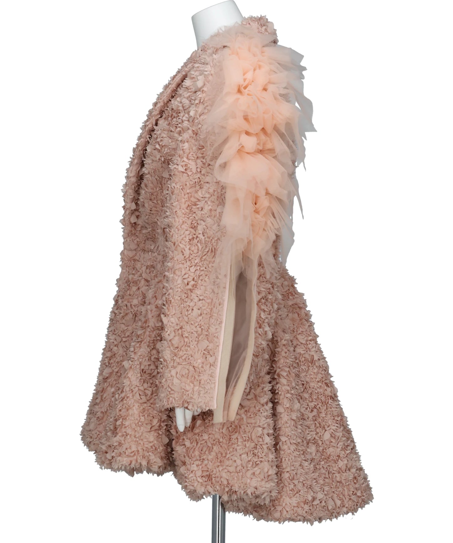 FLOWER PEPLUM COAT WITH SLEEVETULLE LINE