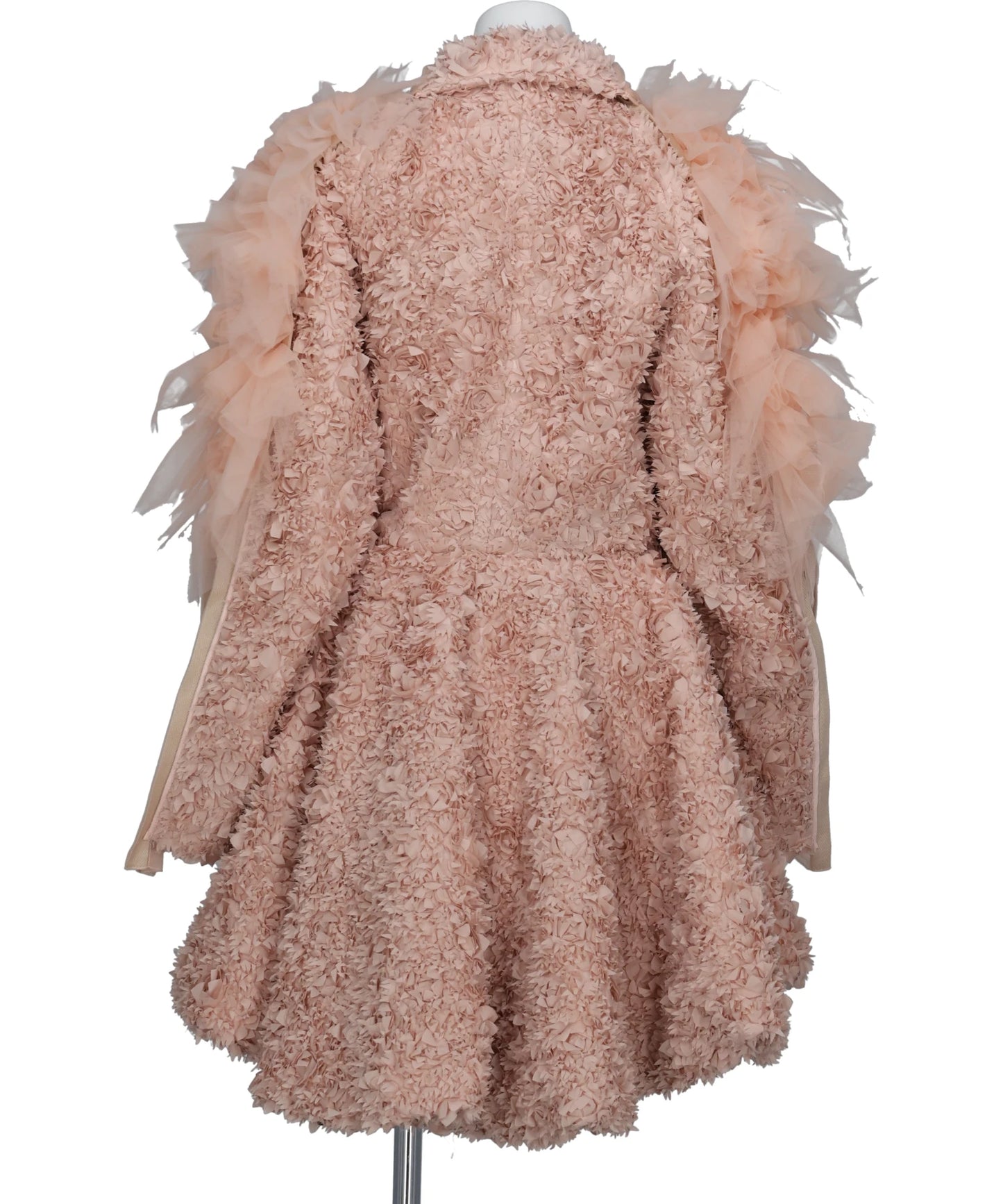 FLOWER PEPLUM COAT WITH SLEEVETULLE LINE