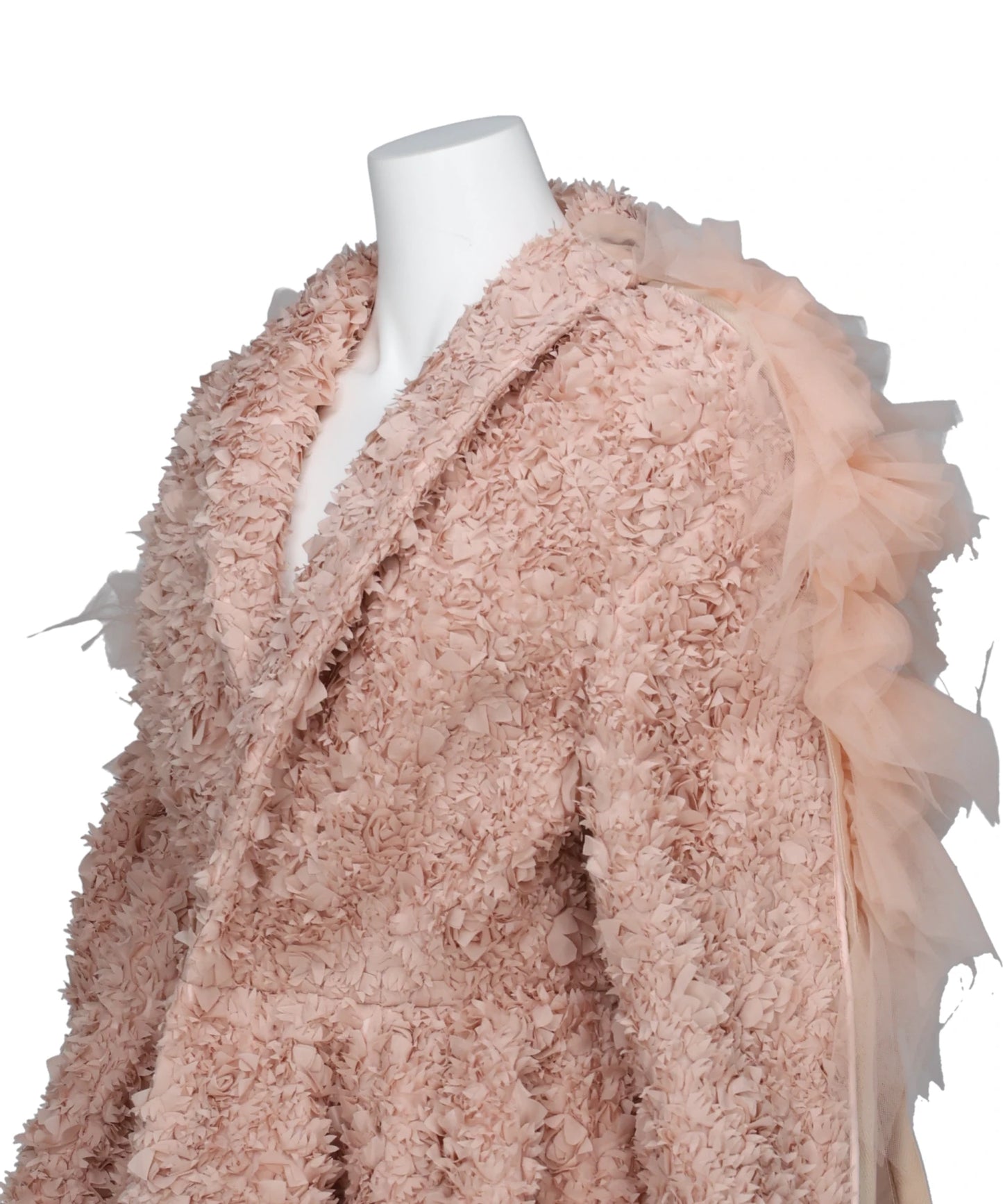 FLOWER PEPLUM COAT WITH SLEEVETULLE LINE
