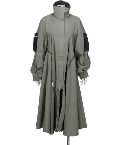 BIFURCATUM(ビフルカツム）2026AW ZIPPERED FLARE COAT 26AW-CO01