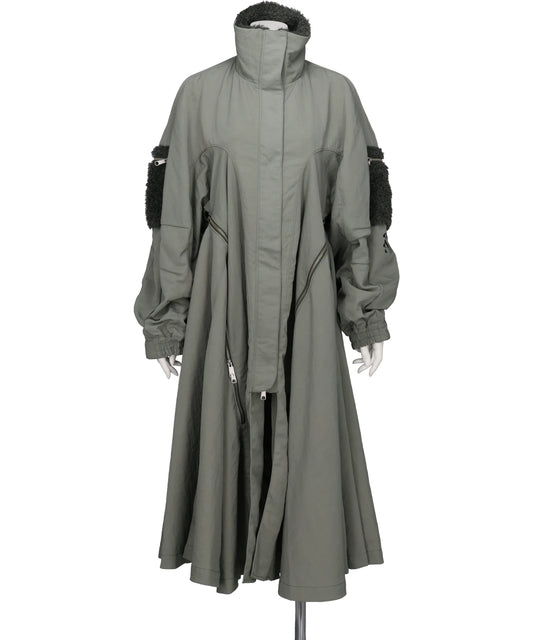 BIFURCATUM(ビフルカツム）2026AW ZIPPERED FLARE COAT 26AW-CO01