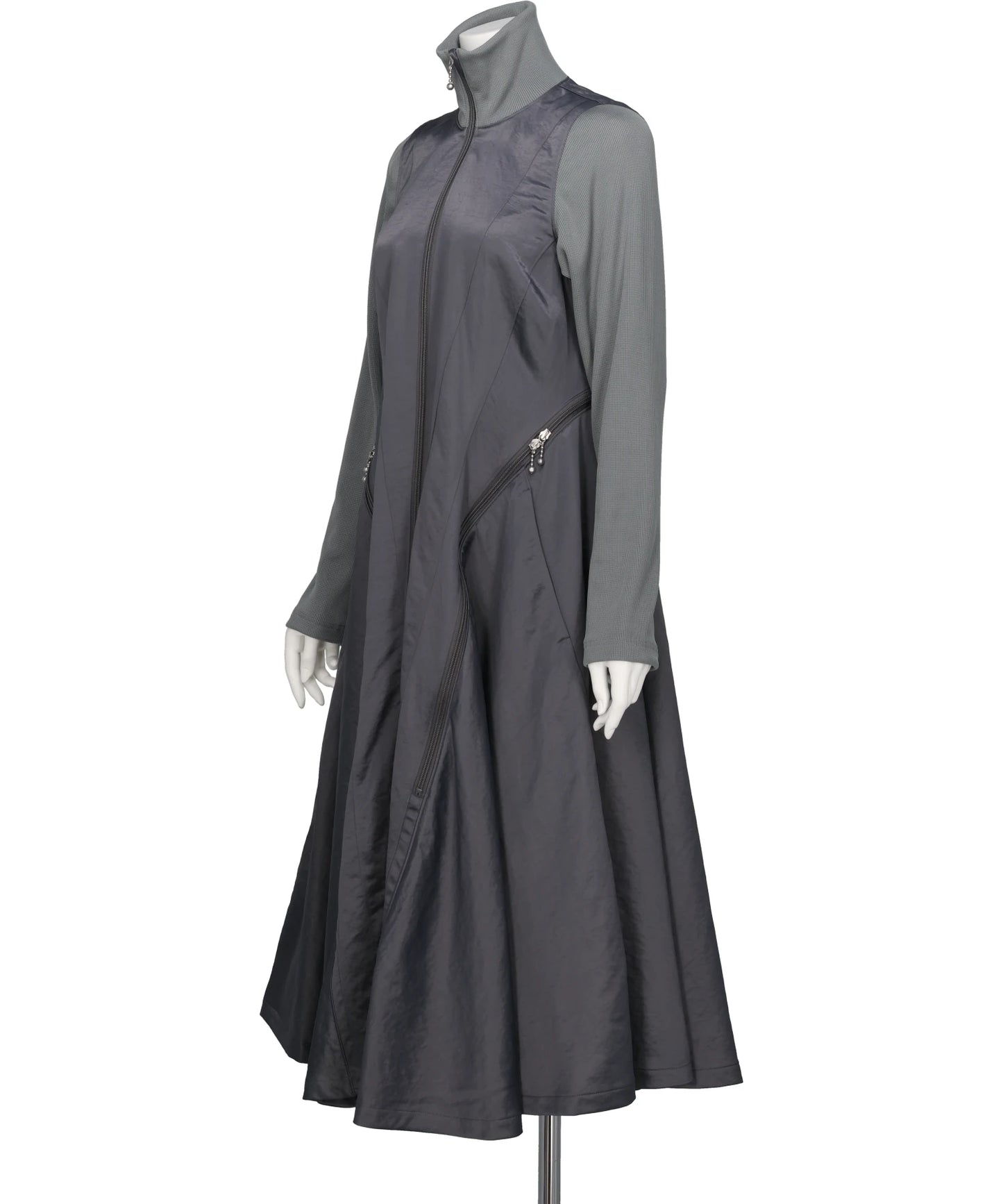 ZIPPERED DRESS COAT