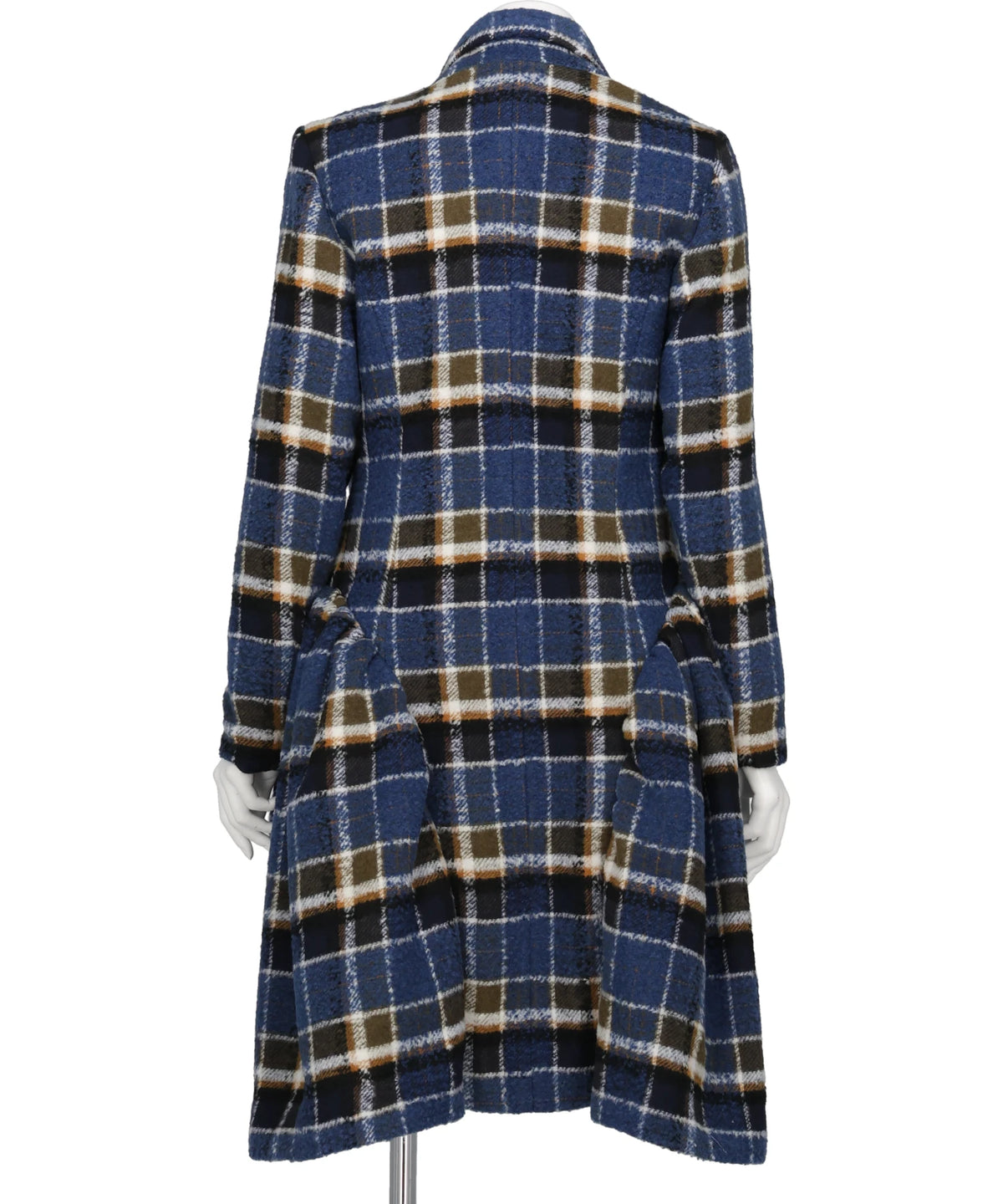 BIG CHECK LOW-LAPEL COAT DRESS