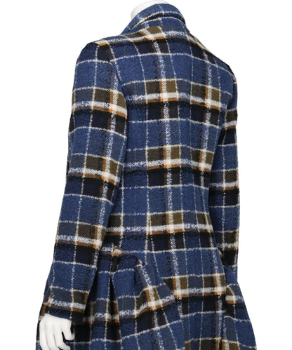 BIG CHECK LOW-LAPEL COAT DRESS