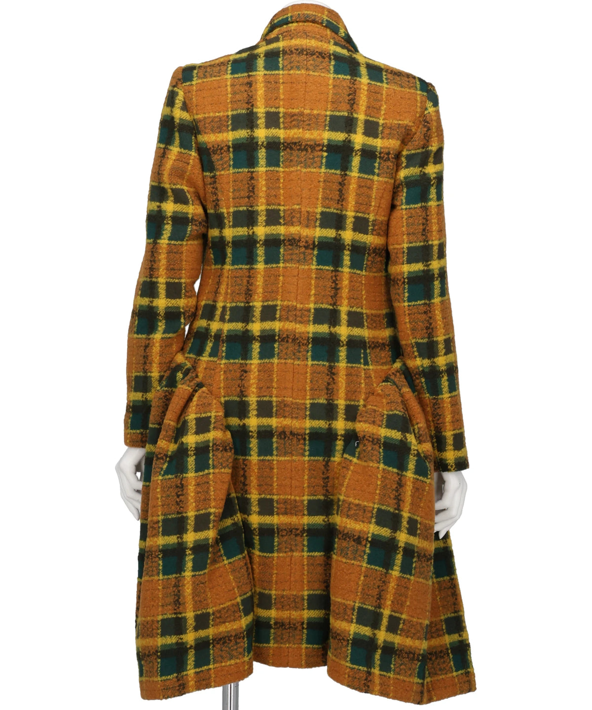 BIG CHECK LOW-LAPEL COAT DRESS