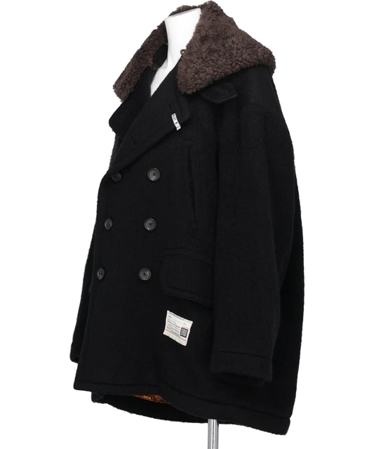 DETACHABLE COLLAR SHAGGY COAT