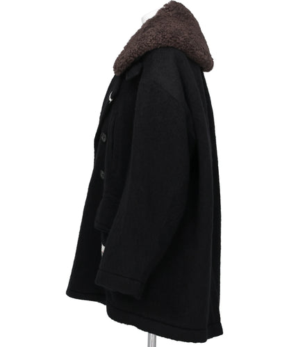 DETACHABLE COLLAR SHAGGY COAT