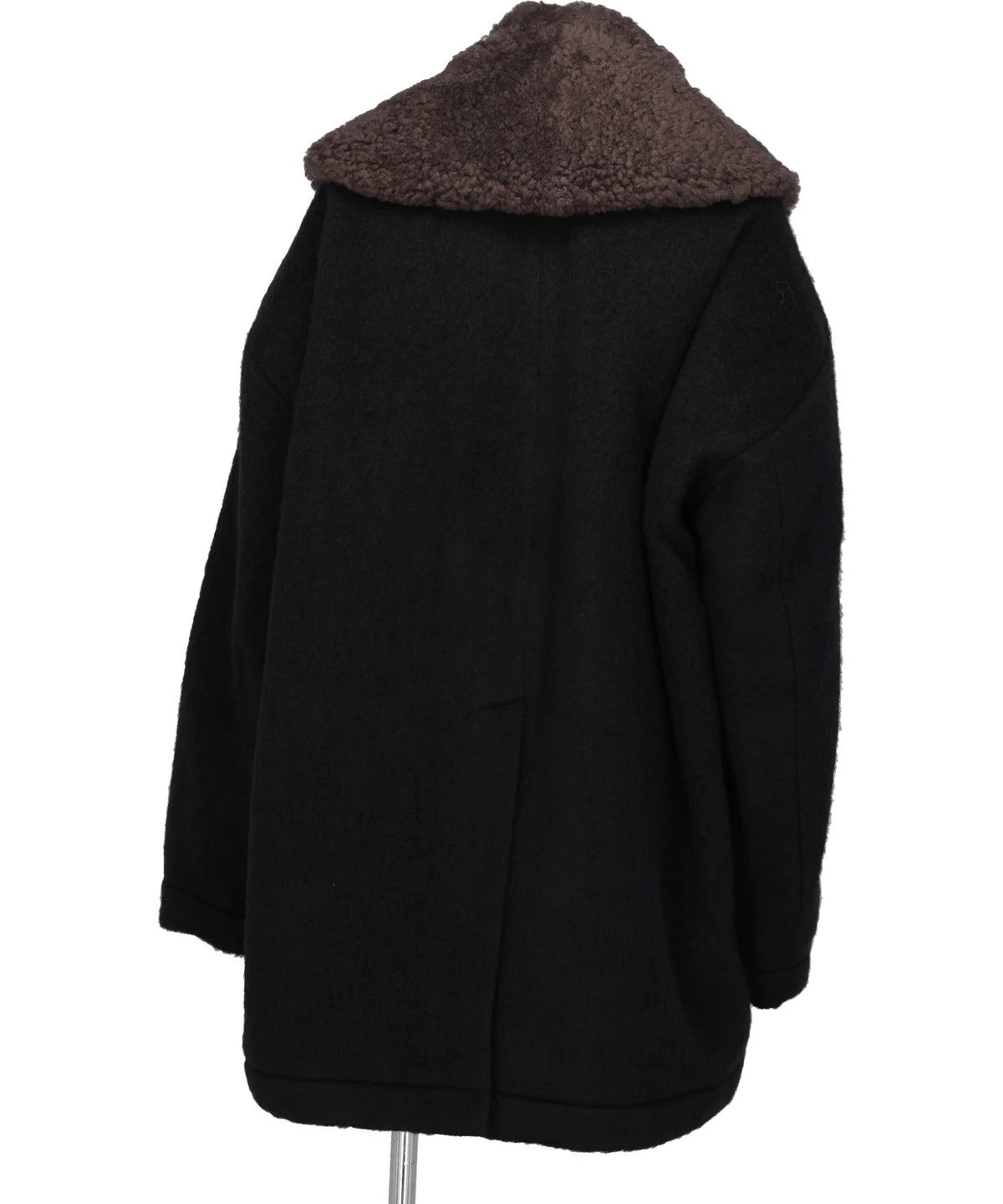 DETACHABLE COLLAR SHAGGY COAT