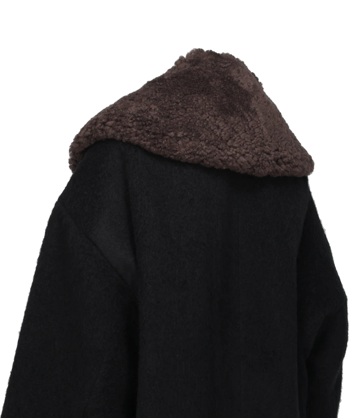 DETACHABLE COLLAR SHAGGY COAT