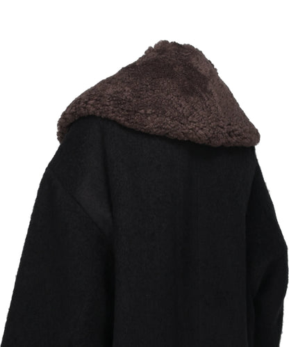 DETACHABLE COLLAR SHAGGY COAT