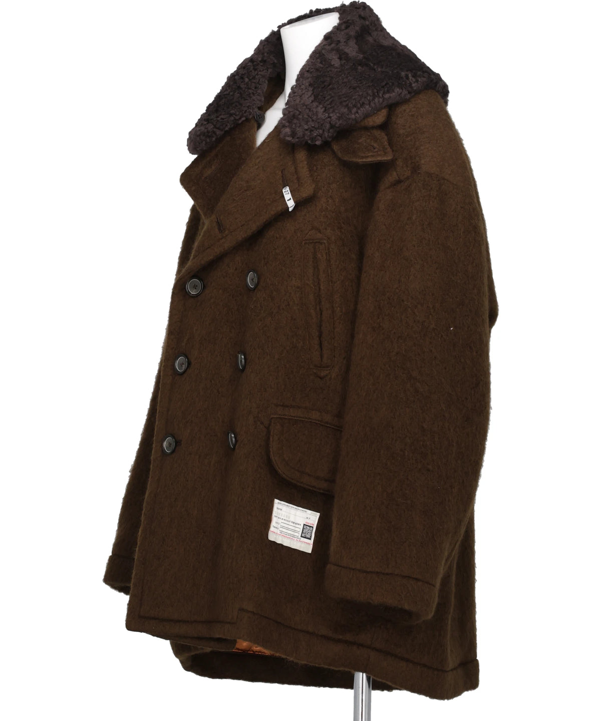 DETACHABLE COLLAR SHAGGY COAT