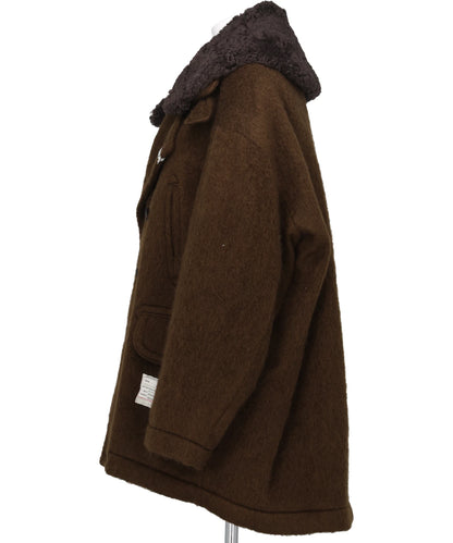 DETACHABLE COLLAR SHAGGY COAT