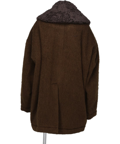 DETACHABLE COLLAR SHAGGY COAT