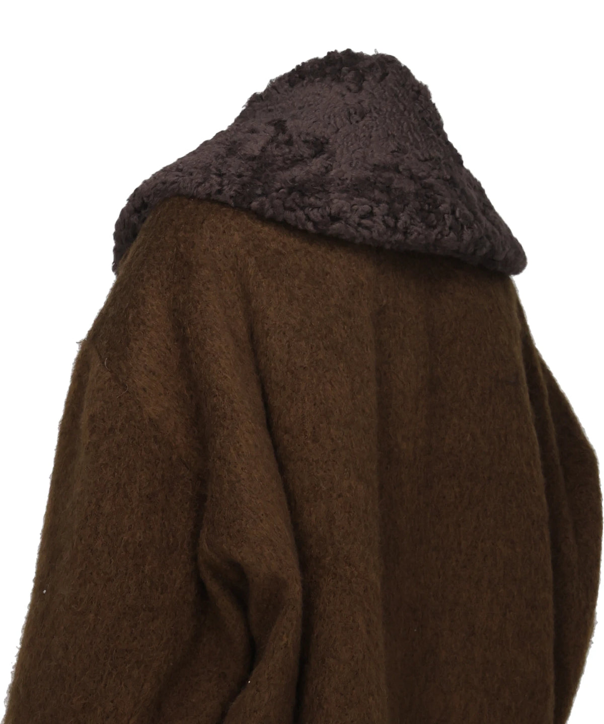 DETACHABLE COLLAR SHAGGY COAT
