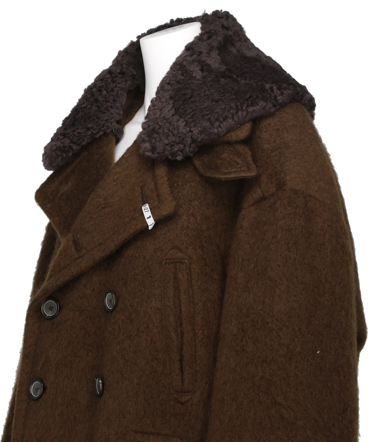 DETACHABLE COLLAR SHAGGY COAT