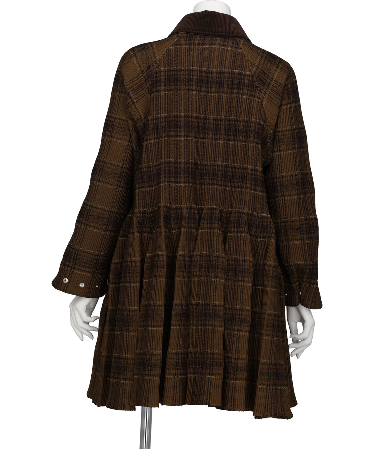 COUNTER PLEATED TARTAN COAT