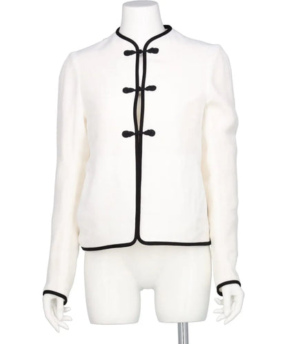 VISCOSE RAYON FLORAL JACQUARD SILK FILLING JACKET